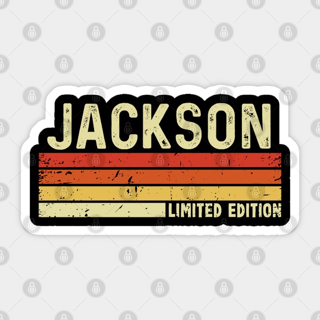 Jackson First Name Vintage Retro Gift For Jackson Sticker by CoolDesignsDz